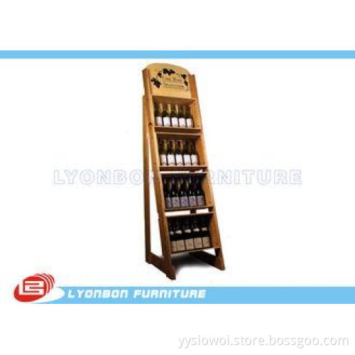 Store Shop MDF Wine Display Stands Paint Finish , OEM Woode